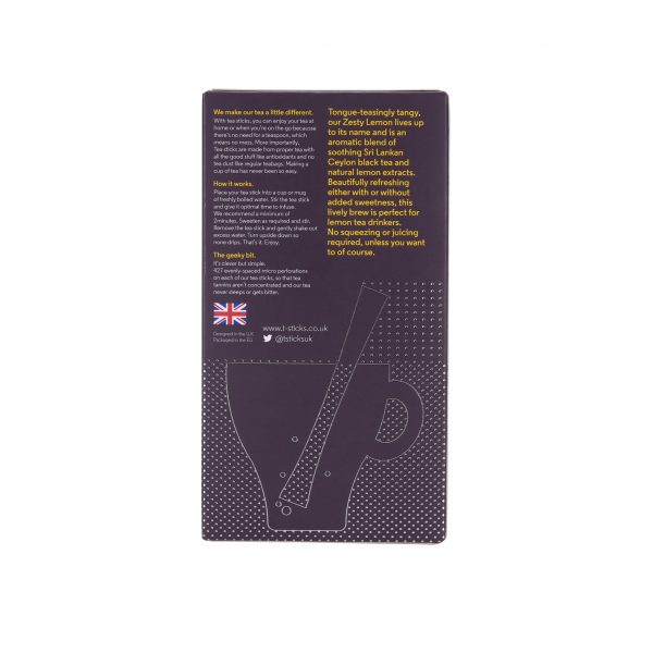 背面 5 T Sticks Premium Tea Sticks London United Kingdom